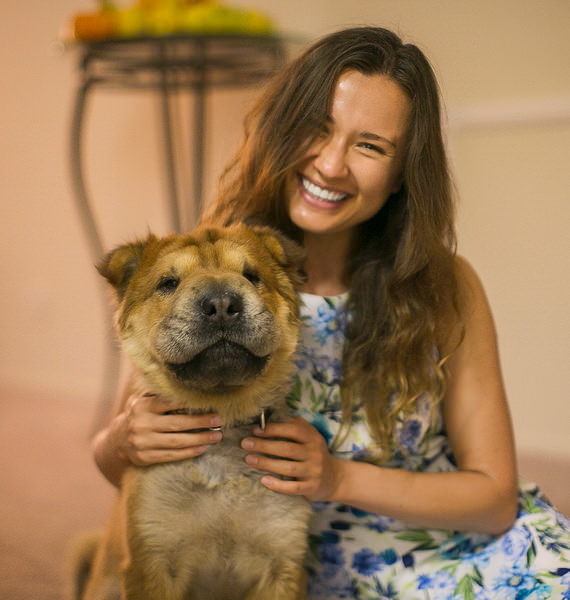 PORTRAIT OF A WOMAN AND HER TINY CHIHUAHUA IN GERA, GERMANY